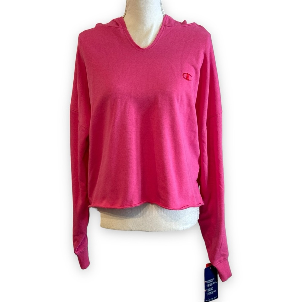 CHAMPION Cropped Hoodie Pink